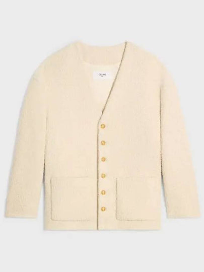 Boucle Cashmere Cardigan Ivory - CELINE - BALAAN 2