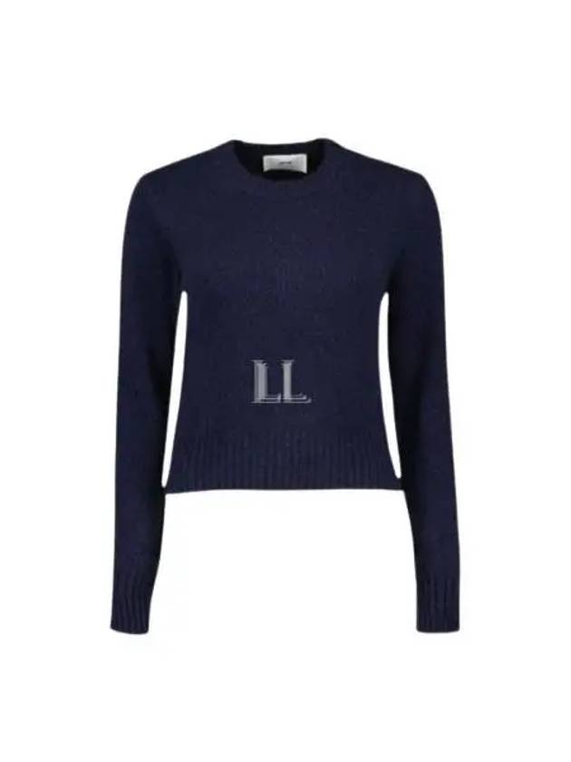 Heart Logo Cashmere Knit Top Navy - AMI - BALAAN 2