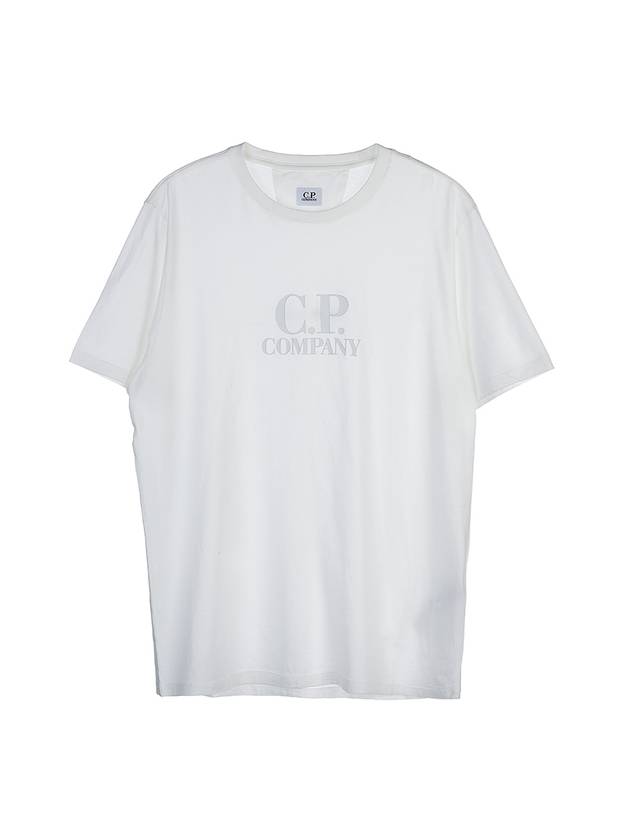 Tonal Logo Short Sleeve T-Shirt White - CP COMPANY - BALAAN 1