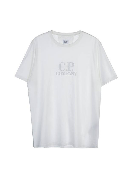 Tonal Logo Short Sleeve T-Shirt White - CP COMPANY - BALAAN 1