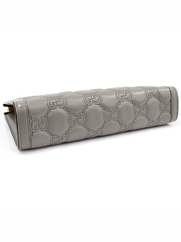 723780 Gray GG Matelasse Leather Gold Pouch Clutch - GUCCI - BALAAN 5