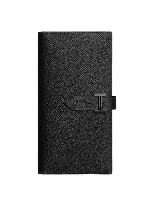 Silver Vein Monochrome Long Wallet Noir - HERMES - BALAAN 1