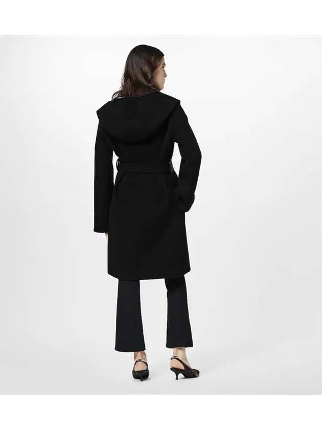 Hooded Wrap Single Coat Black - LOUIS VUITTON - BALAAN 5