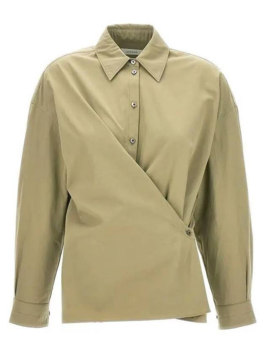 Straight Collar Twisted Shirt Dusty Khaki - LEMAIRE - BALAAN 1