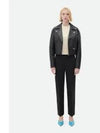 Leather Biker Jacket Black - BOTTEGA VENETA - BALAAN 2