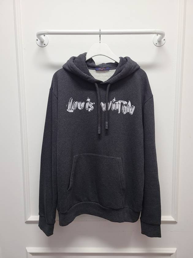 Charcoal lettering logo printed hoodie L - LOUIS VUITTON - BALAAN 1