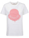 Women's Logo Print Short Sleeve T-Shirt White - MONCLER - BALAAN 2