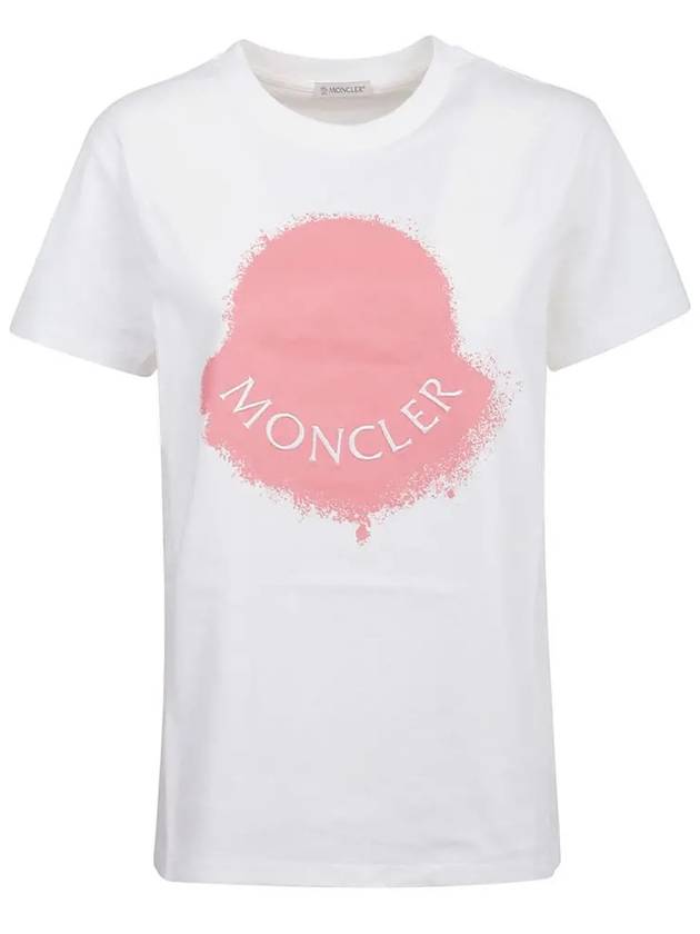 Women's Logo Print Short Sleeve T-Shirt White - MONCLER - BALAAN 2