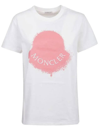 Women's Logo Print Short Sleeve T-Shirt White - MONCLER - BALAAN 2