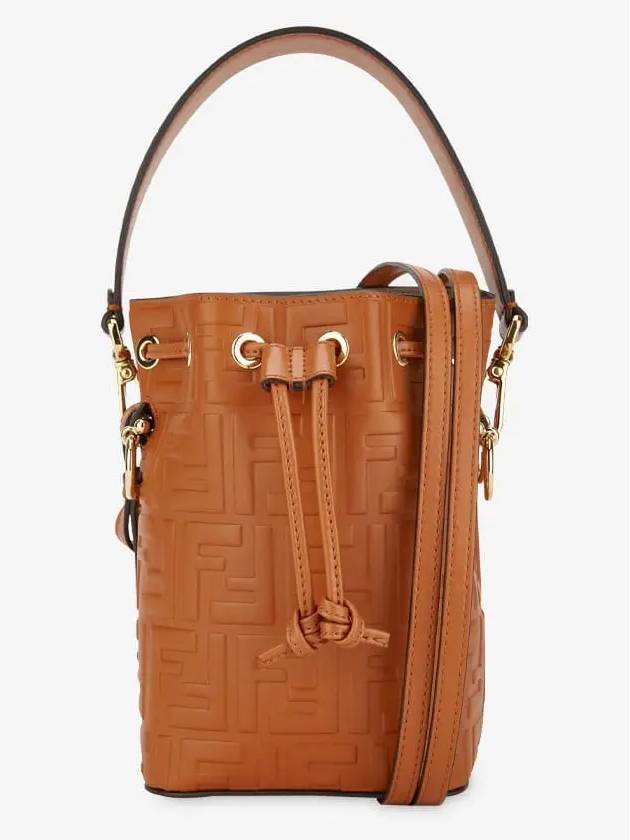 Mon Tresor Small Leather Bucket Bag Brown - FENDI - BALAAN 4