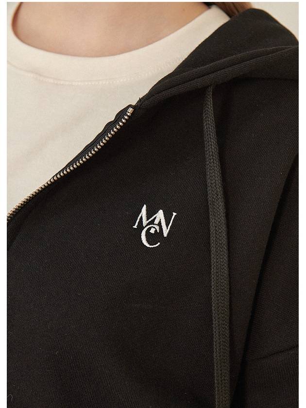 Women's Cheerleader Two-Way Zip Up Hoodie Black - MICANE - BALAAN 4