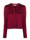 Bold Fox Head Patch Regular Cardigan Grape - MAISON KITSUNE - BALAAN 2