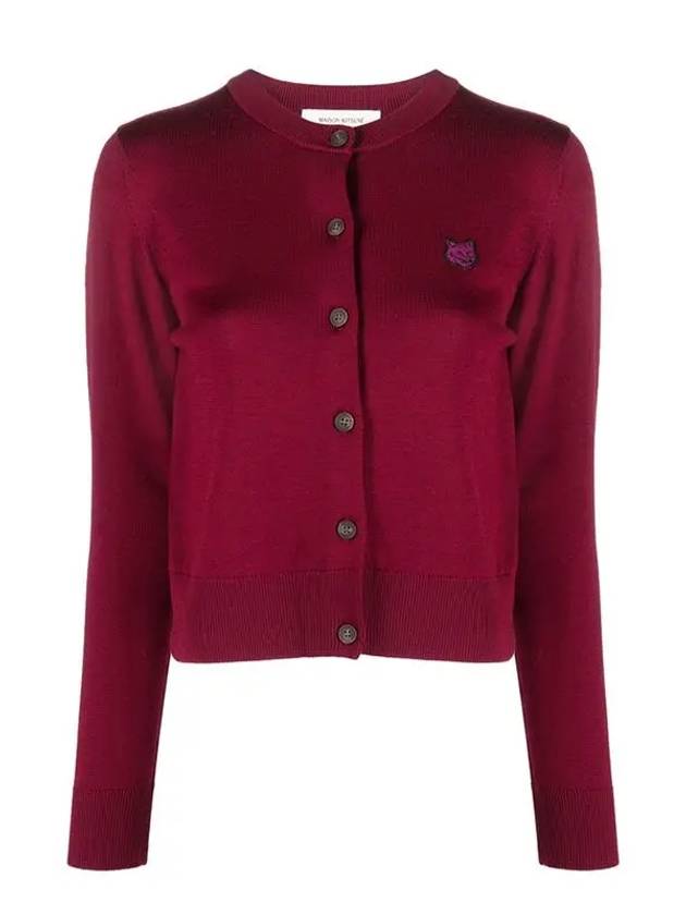 Bold Fox Head Patch Regular Cardigan Grape - MAISON KITSUNE - BALAAN 2