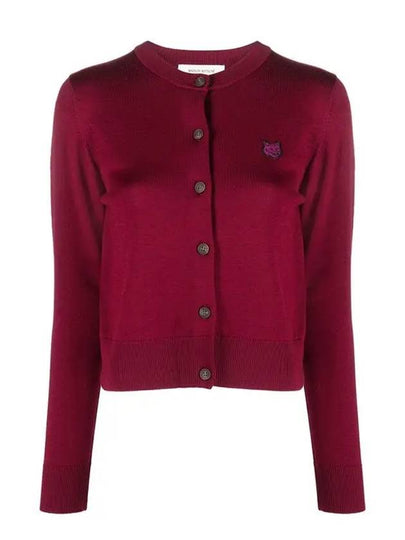 Bold Fox Head Patch Regular Cardigan Grape - MAISON KITSUNE - BALAAN 2