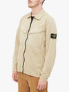 Wappen Patch Old Effect Zip-Up Jacket Beige - STONE ISLAND - BALAAN 3