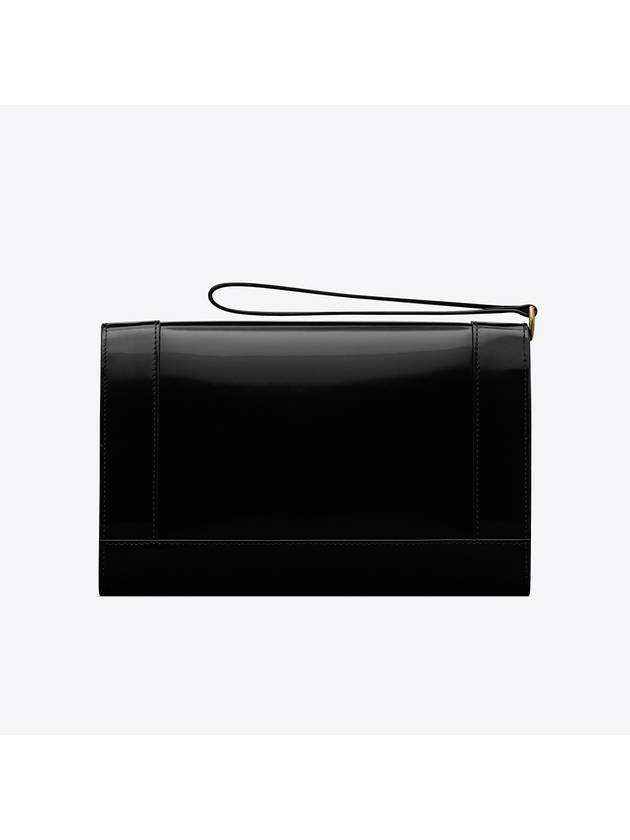 Cassandre Logo Flap Clutch Bag Black - SAINT LAURENT - BALAAN 3