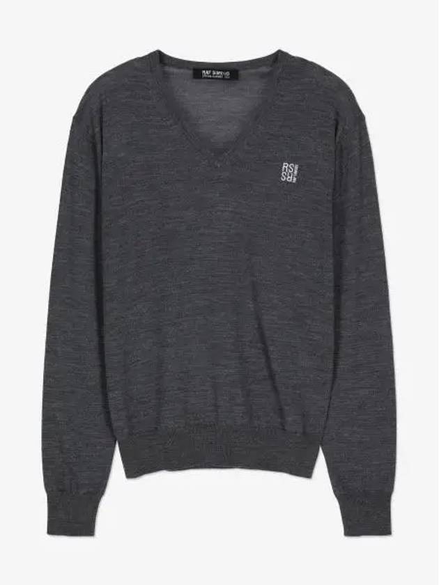 V neck knit gray 231822A520030080 - RAF SIMONS - BALAAN 1