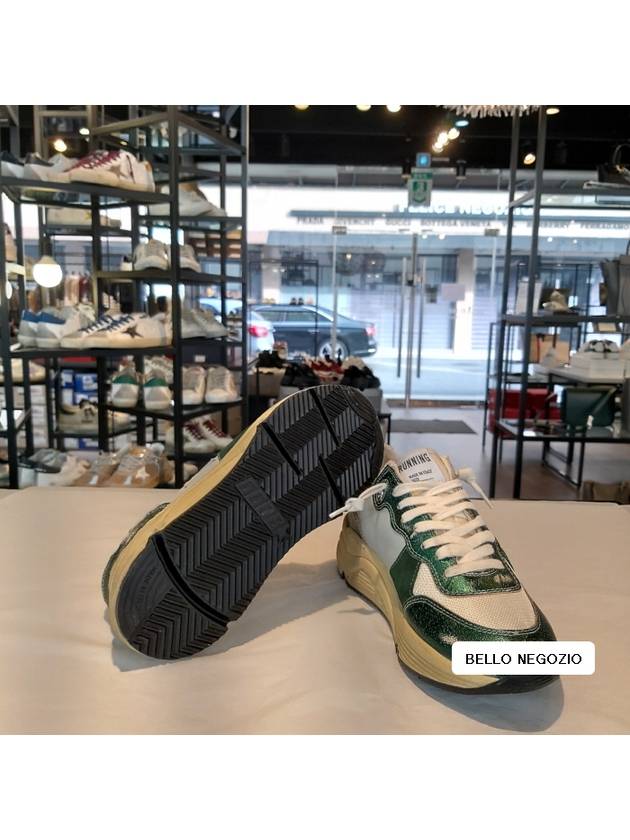 Running Logo Leather Low Top Sneakers Dark Green - GOLDEN GOOSE - BALAAN 10