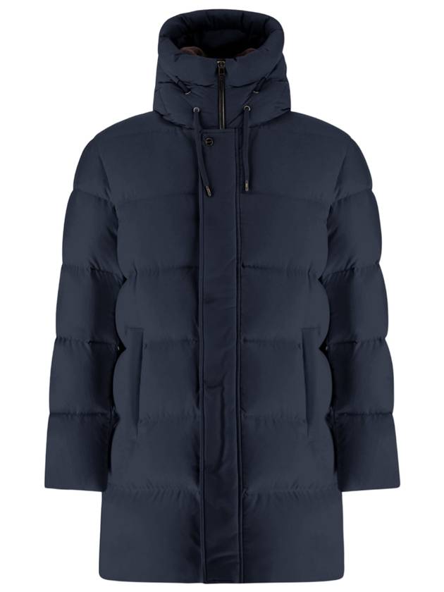 High neck hood padded navy blue - HERNO - BALAAN 1