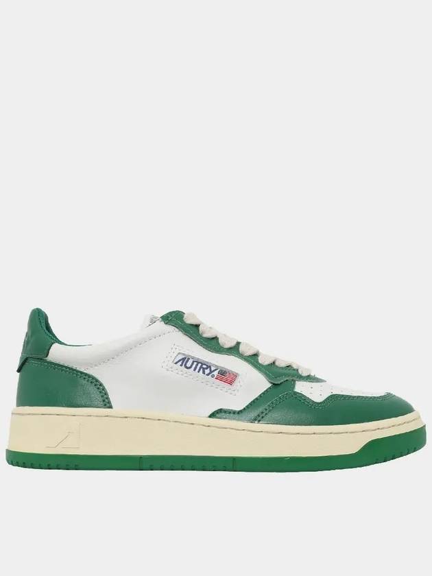 Women's Medalist Green Tab Leather Low Top Sneakers White - AUTRY - BALAAN 3