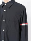 Three Stripes Armband Nylon Long Sleeve Shirt Navy - THOM BROWNE - BALAAN 6