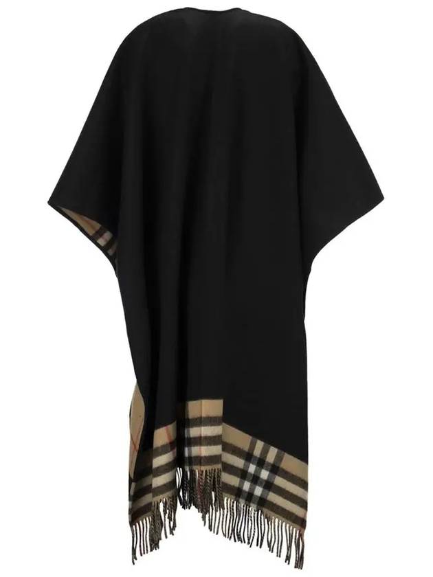 WoMen's Check Reversible Wool Cashmere Cape Black - BURBERRY - BALAAN 4