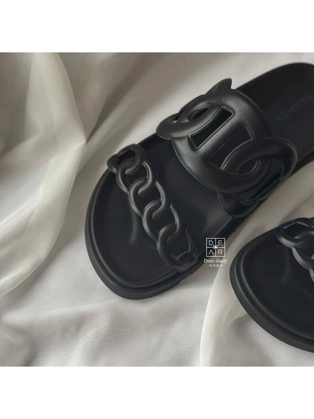 Extra Leather Sandals Noir Black - HERMES - BALAAN 8