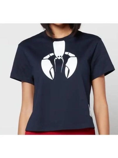 Women's Lobster Icon Short Sleeve T-Shirt Navy - THOM BROWNE - BALAAN 2