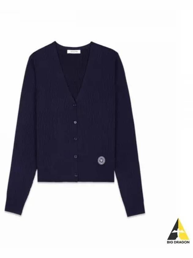 SRHWC Ribbed Cardigan Navy CAAW232NA - SPORTY & RICH - BALAAN 1