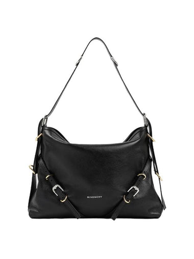 Voyou Medium Leather Shoulder Bag Black - GIVENCHY - BALAAN 1