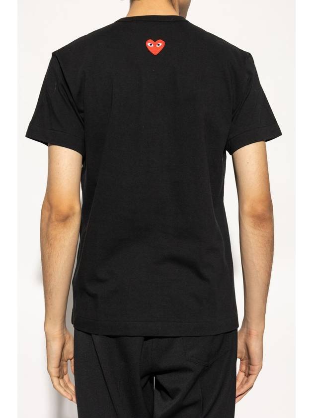 Heart Patch Short Sleeve T Shirt Black - COMME DES GARCONS PLAY - BALAAN 8