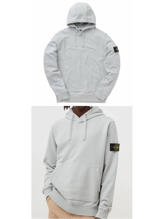 Wappen Patch Cotton Fleece Hoodie White - STONE ISLAND - BALAAN 5