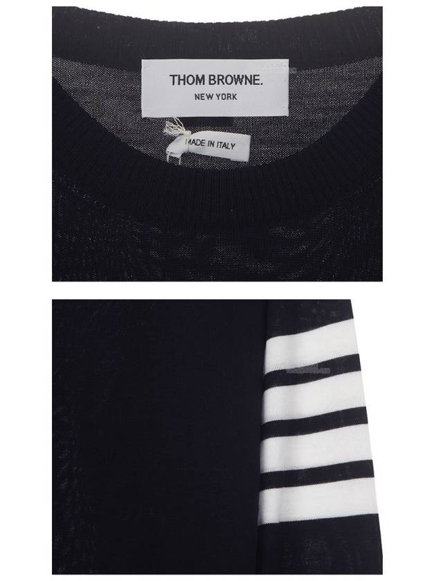 4 Bar Stripe Classic Wool Knit Top Navy - THOM BROWNE - BALAAN 7