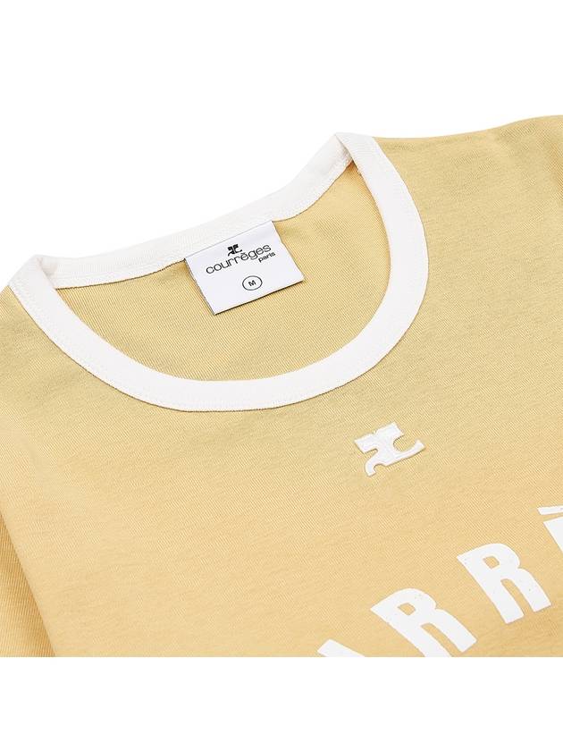 Logo Print Short Sleeve T-shirt Yellow - COURREGES - BALAAN 7