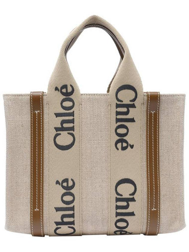 Woody Logo Small Tote Bag Brown Beige - CHLOE - BALAAN 1