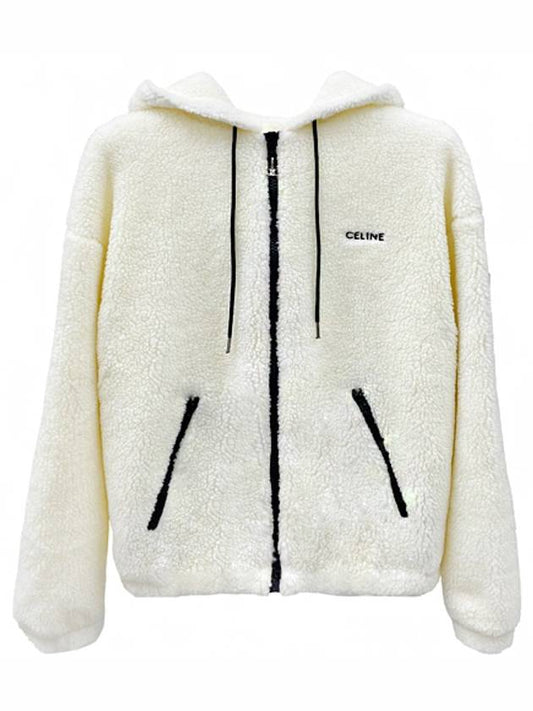 Ocelot Print Fleece Jacket White - CELINE - BALAAN 2