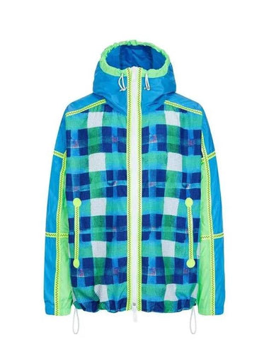 Men's Hooded Check Windbreaker Blue 271690 - DSQUARED2 - BALAAN 1