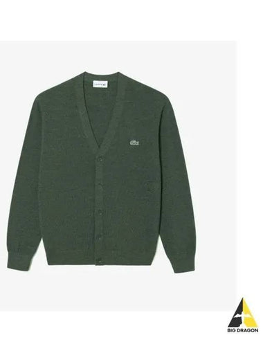 Men s Pique Tissue Cardigan Khaki Green - LACOSTE - BALAAN 1