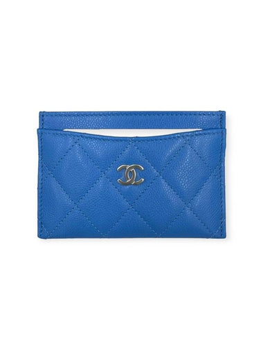 Classic card slot caviar blue silver AP0213 - CHANEL - BALAAN 1