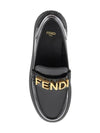 Graphy Logo Leather Loafers Black - FENDI - BALAAN 3