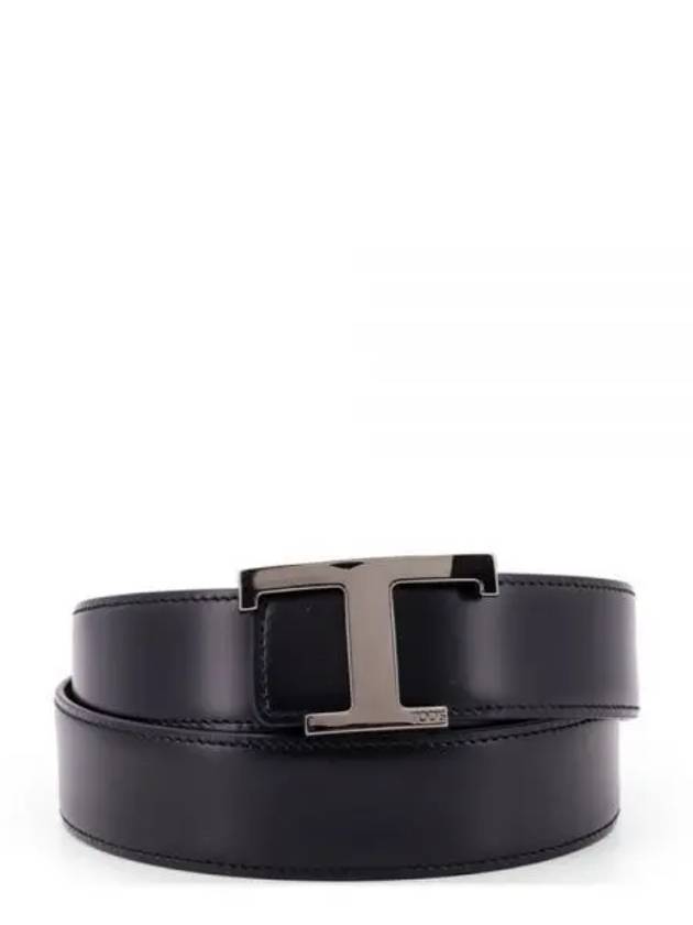 T Timeless Logo Leather Belt Black - TOD'S - BALAAN 2