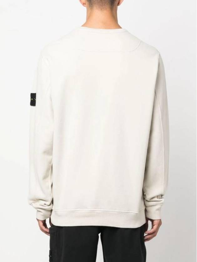 Brushed Cotton Fleece Garment Dyed Crewneck Sweatshirt Stucco - STONE ISLAND - BALAAN 5