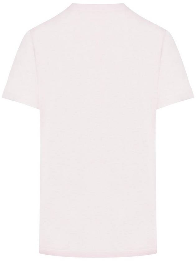 Logo Applique Graphic Print Short Sleeve T Shirt Pink - GANNI - BALAAN 3