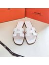 Oran Calfskin Slippers Blanc - HERMES - BALAAN 3