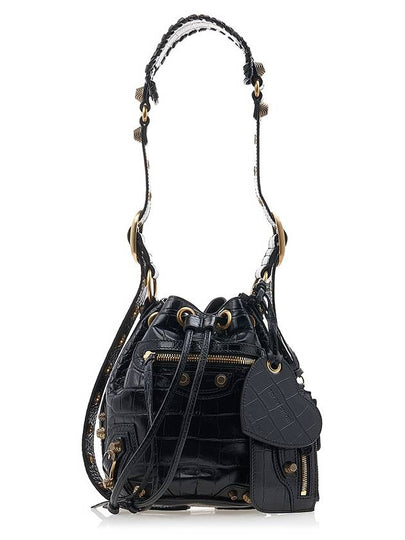 Le Cagole XS Leather Bucket Bag Black - BALENCIAGA - BALAAN 2