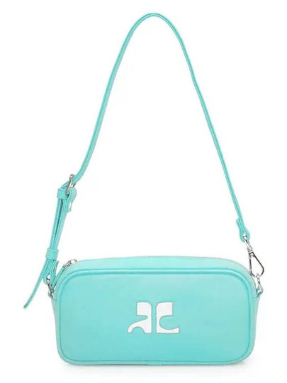 Logo Baguette Leather Camera Shoulder Bag Turquoise - COURREGES - BALAAN 2