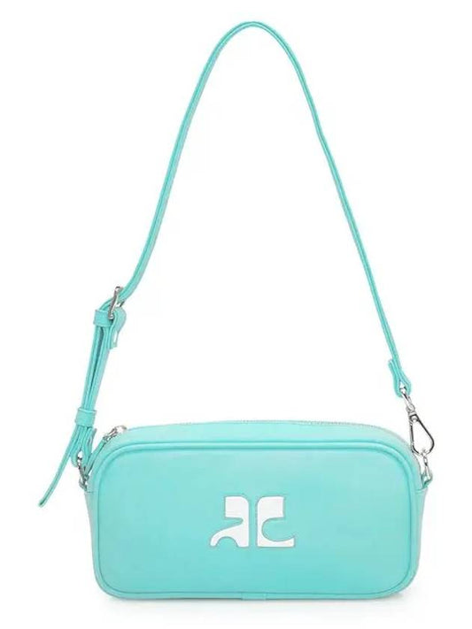 Logo Baguette Leather Camera Shoulder Bag Turquoise - COURREGES - BALAAN 2