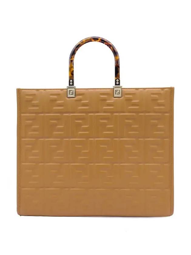 Sunshine FF Logo Medium Tote Bag Brown - FENDI - BALAAN 3