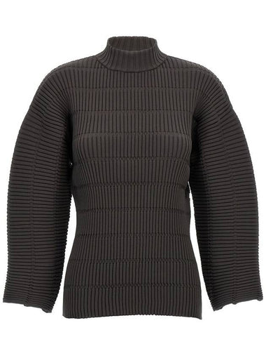 Pleats Jiggly Turtleneck Brown - ISSEY MIYAKE - BALAAN 1