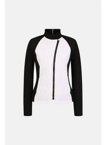 APPAREL Women s Color Contrast Diagonal Zipper Jumper TWJPL7201 100 - TAYLORMADE - BALAAN 1